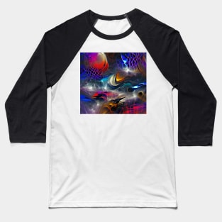 Abstract Space Galaxy Baseball T-Shirt